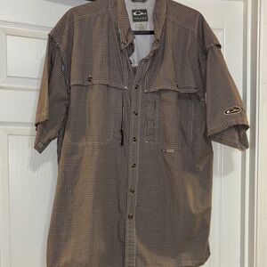 Drake Men's Brown Checkered Casual Shirt